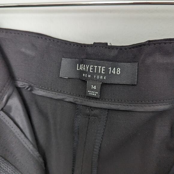Women's Lafayette 148 Black Cropped Capri Wide Leg Size 14 23" Inseam Wool - Picture 4 of 4